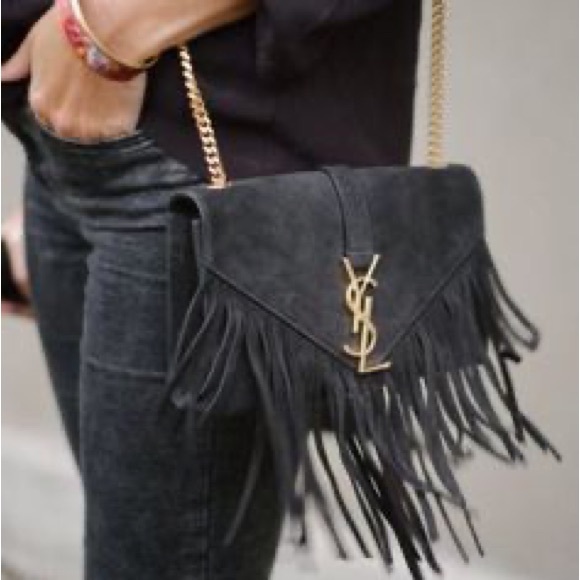 Yves Saint Laurent YSL Fringe Monogram Purse Bag - Picture 9 of 9